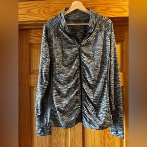 Soybu Charcoal Striped Zip-Up Jacket